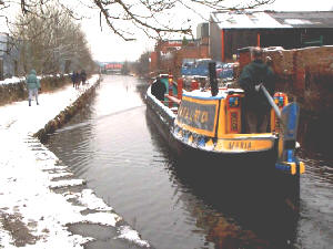 Horseboating in the snow